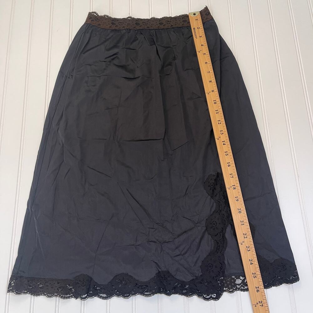 Vintage Vassarette Slip Skirt Slit Scallop Lace Whimsigoth Fairy Festival Medium - Picture 2 of 8